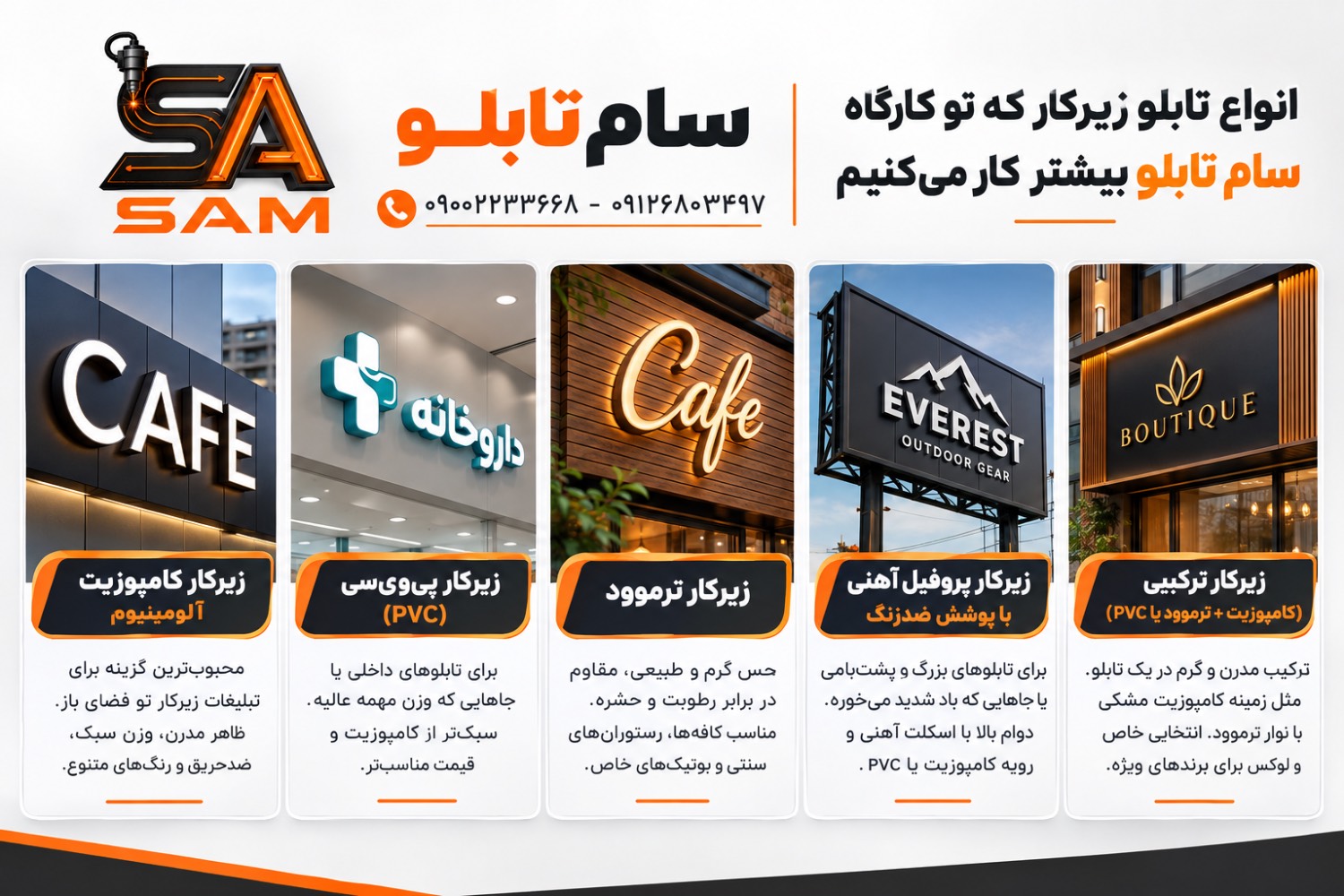 انواع تابلو زیرکار