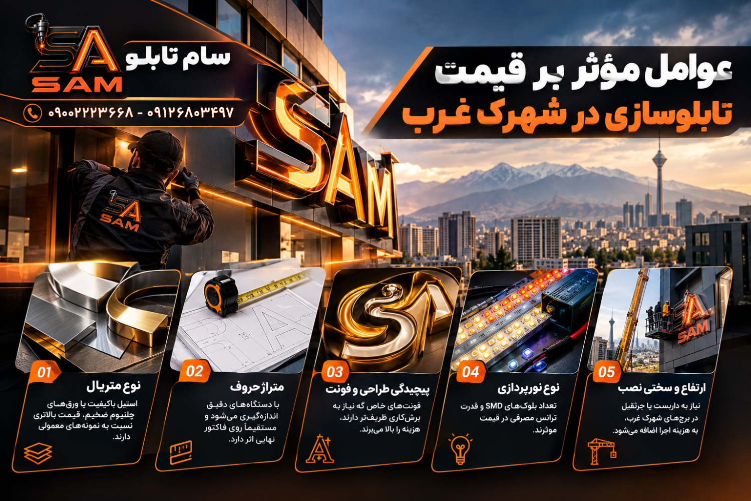 عوامل مؤثر بر قیمت تابلوسازی در شهرک غرب