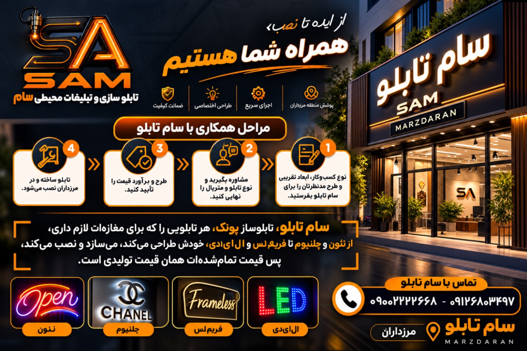 مراحل سفارش تابلو مغازه در مرزداران